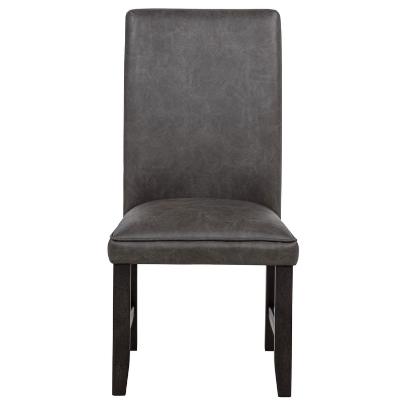 Averill Faux Leatherette Upholstered Dining Side Chair Dark Grey (Set of 2) - 121292GRY
