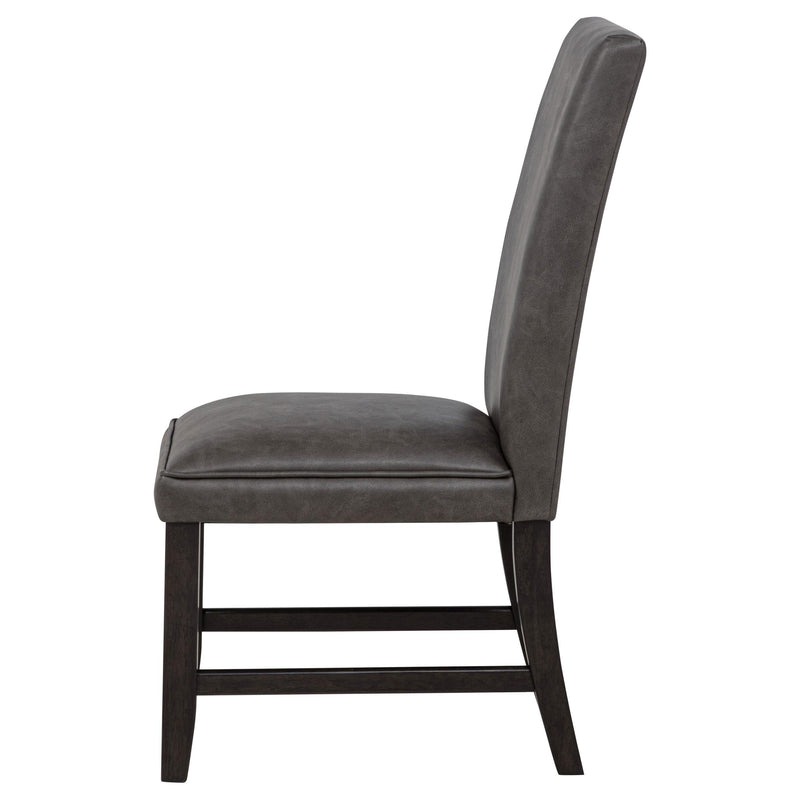 Averill Faux Leatherette Upholstered Dining Side Chair Dark Grey (Set of 2) - 121292GRY