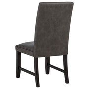 Averill Faux Leatherette Upholstered Dining Side Chair Dark Grey (Set of 2) - 121292GRY