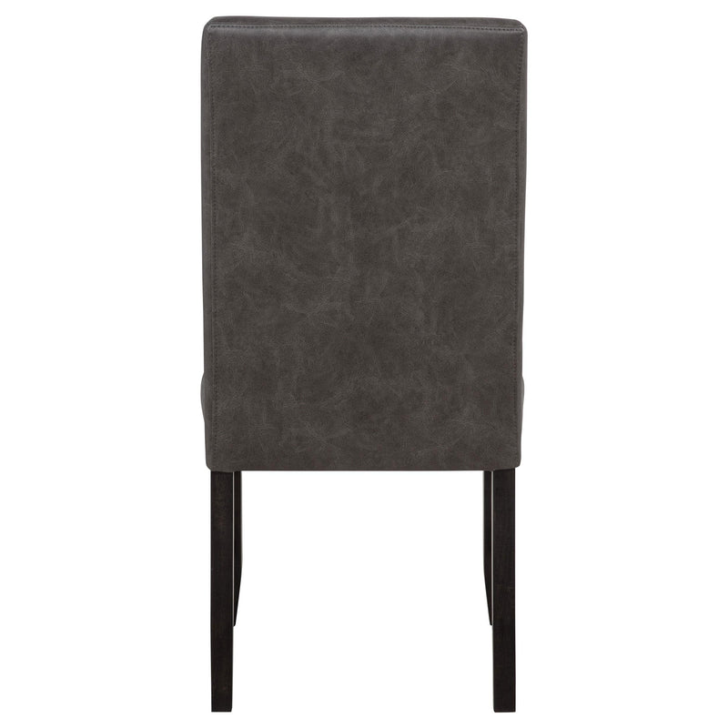 Averill Faux Leatherette Upholstered Dining Side Chair Dark Grey (Set of 2) - 121292GRY