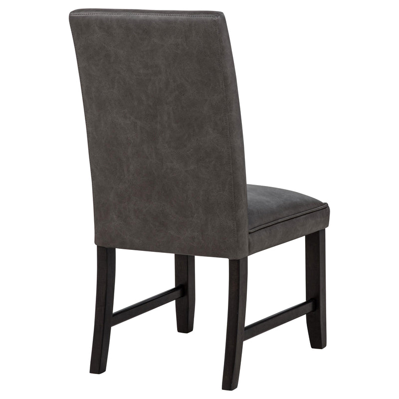 Averill Faux Leatherette Upholstered Dining Side Chair Dark Grey (Set of 2) - 121292GRY