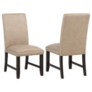 Averill Faux Leatherette Upholstered Dining Side Chair Tan (Set of 2) - 121292TAN