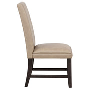 Averill Faux Leatherette Upholstered Dining Side Chair Tan (Set of 2) - 121292TAN