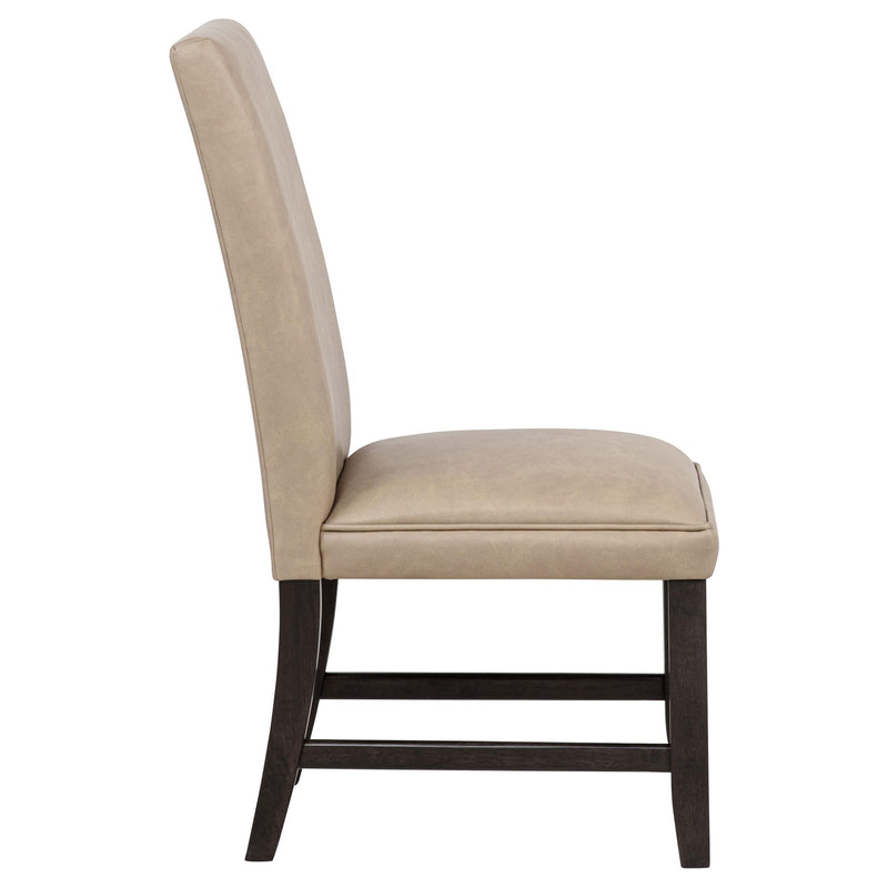 Averill Faux Leatherette Upholstered Dining Side Chair Tan (Set of 2) - 121292TAN