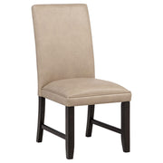 Averill Faux Leatherette Upholstered Dining Side Chair Tan (Set of 2) - 121292TAN