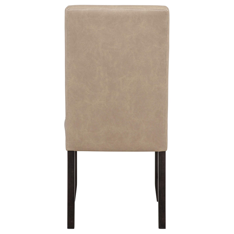 Averill Faux Leatherette Upholstered Dining Side Chair Tan (Set of 2) - 121292TAN