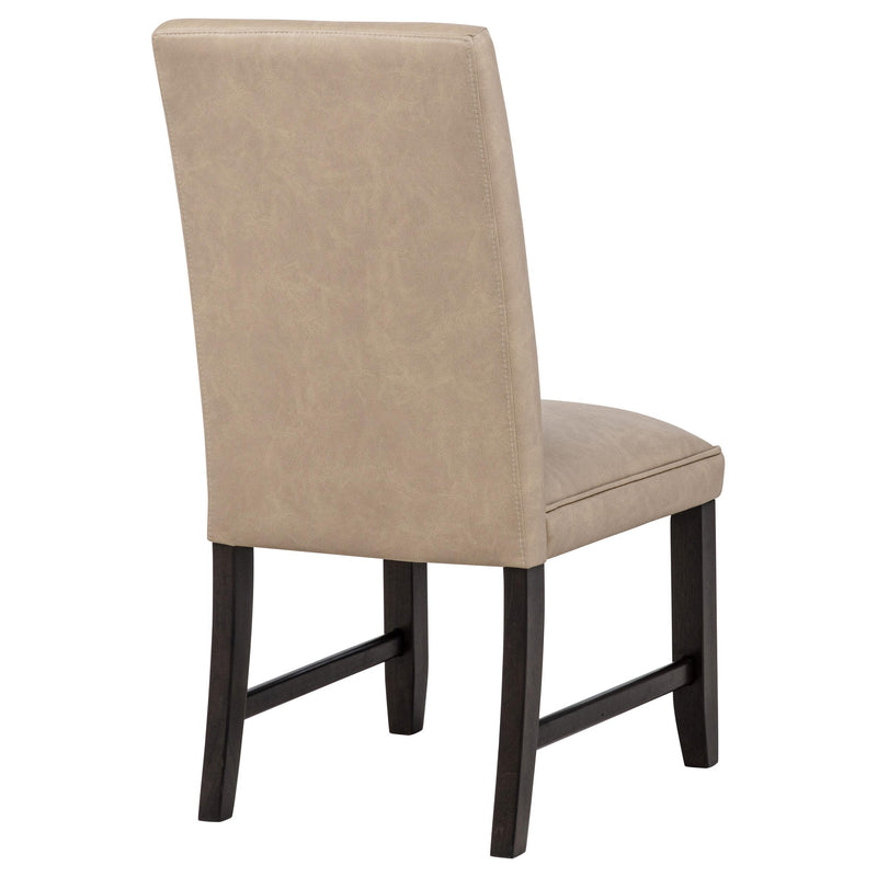 Averill Faux Leatherette Upholstered Dining Side Chair Tan (Set of 2) - 121292TAN