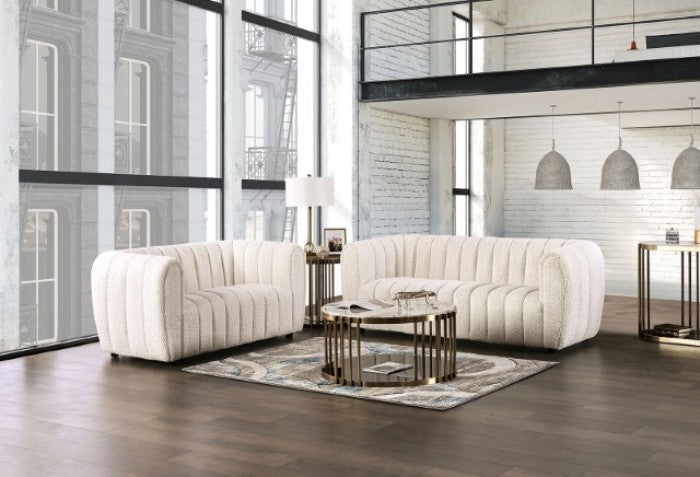 Aversa Off-White Loveseat - FM61002WH-LV