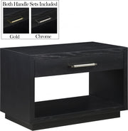 Avery Solid Wood And Ash Veneer Nightstand in Black - 872Black-NS