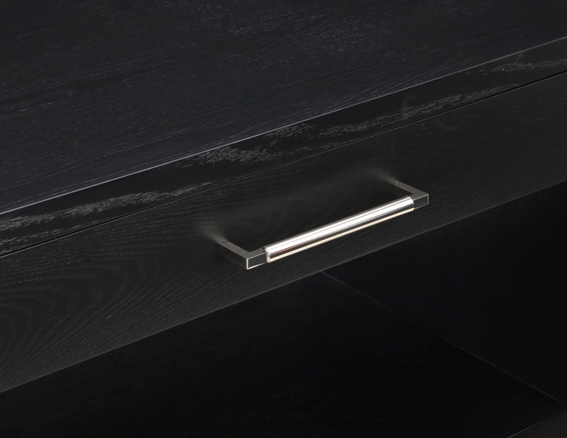 Avery Solid Wood And Ash Veneer Nightstand in Black - 872Black-NS