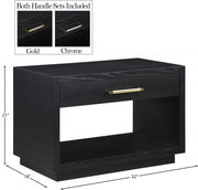 Avery Solid Wood And Ash Veneer Nightstand in Black - 872Black-NS