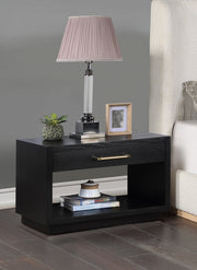 Avery Solid Wood And Ash Veneer Nightstand in Black - 872Black-NS