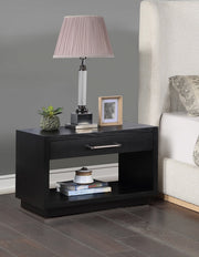 Avery Solid Wood And Ash Veneer Nightstand in Black - 872Black-NS