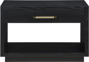 Avery Solid Wood And Ash Veneer Nightstand in Black - 872Black-NS