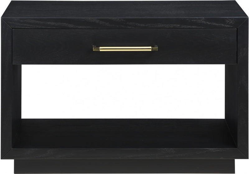 Avery Solid Wood And Ash Veneer Nightstand in Black - 872Black-NS