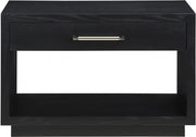 Avery Solid Wood And Ash Veneer Nightstand in Black - 872Black-NS