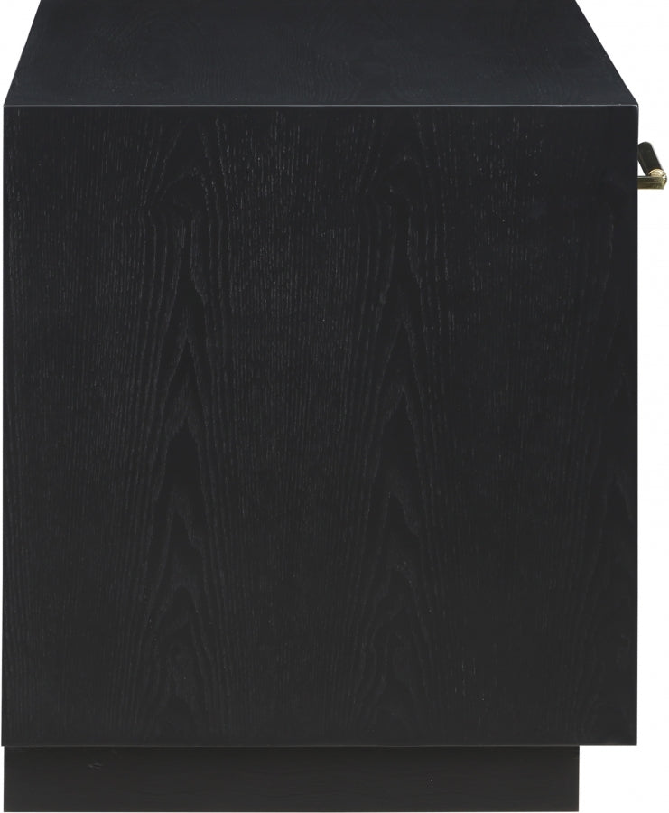 Avery Solid Wood And Ash Veneer Nightstand in Black - 872Black-NS