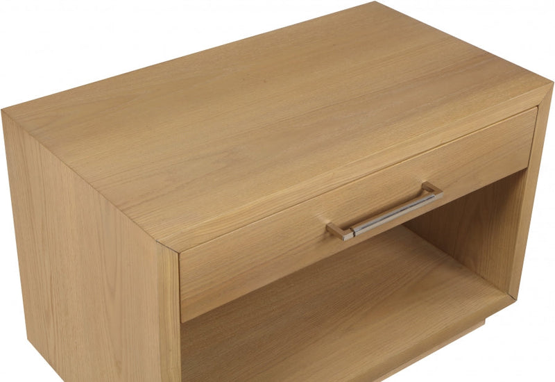 Avery Solid Wood And Ash Veneer Nightstand in Natural - 872Oak-NS