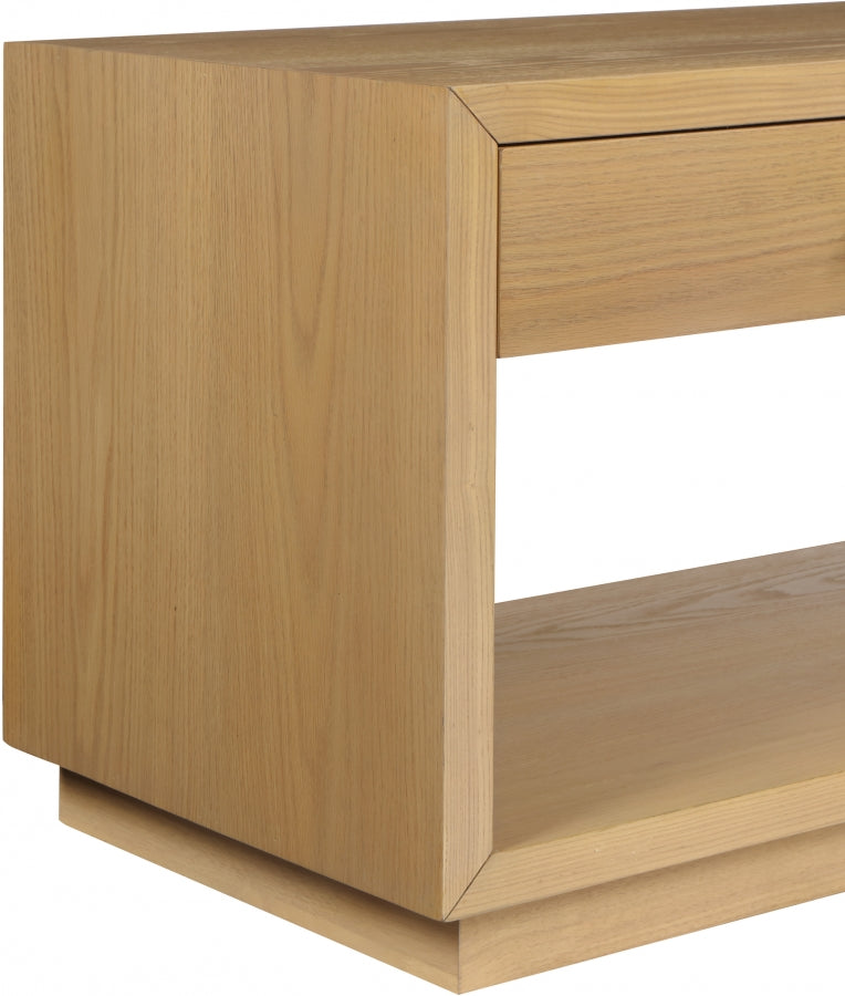Avery Solid Wood And Ash Veneer Nightstand in Natural - 872Oak-NS