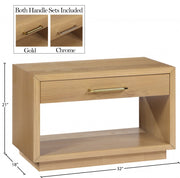 Avery Solid Wood And Ash Veneer Nightstand in Natural - 872Oak-NS