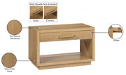 Avery Solid Wood And Ash Veneer Nightstand in Natural - 872Oak-NS