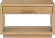 Avery Solid Wood And Ash Veneer Nightstand in Natural - 872Oak-NS