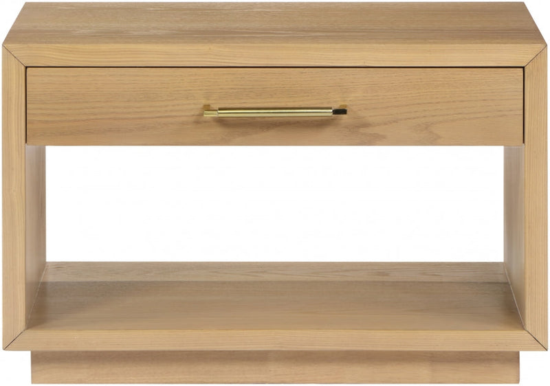 Avery Solid Wood And Ash Veneer Nightstand in Natural - 872Oak-NS