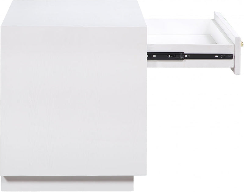 Avery Solid Wood And Ash Veneer Nightstand in White - 872White-NS