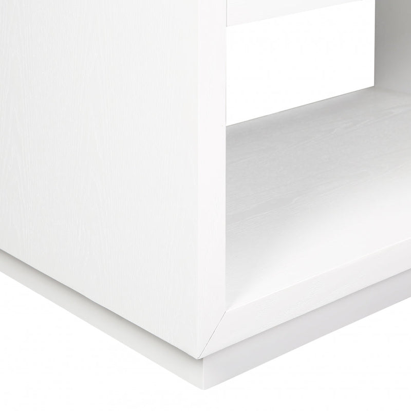 Avery Solid Wood And Ash Veneer Nightstand in White - 872White-NS