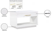 Avery Solid Wood And Ash Veneer Nightstand in White - 872White-NS