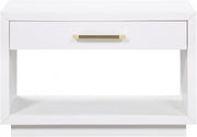 Avery Solid Wood And Ash Veneer Nightstand in White - 872White-NS