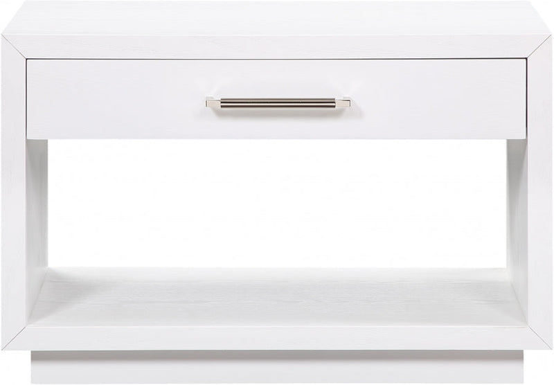 Avery Solid Wood And Ash Veneer Nightstand in White - 872White-NS
