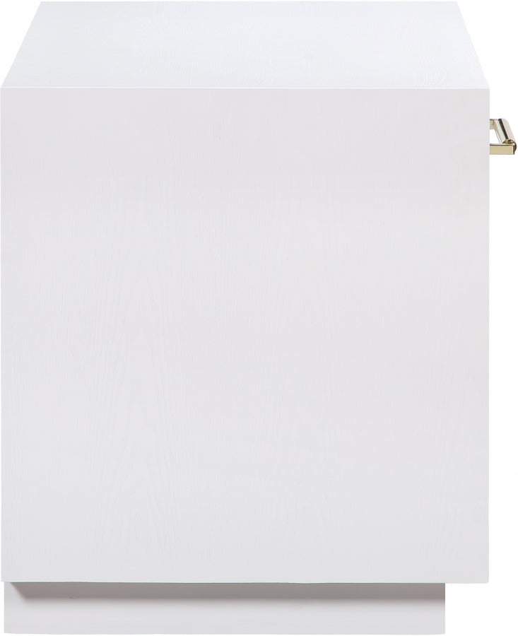 Avery Solid Wood And Ash Veneer Nightstand in White - 872White-NS