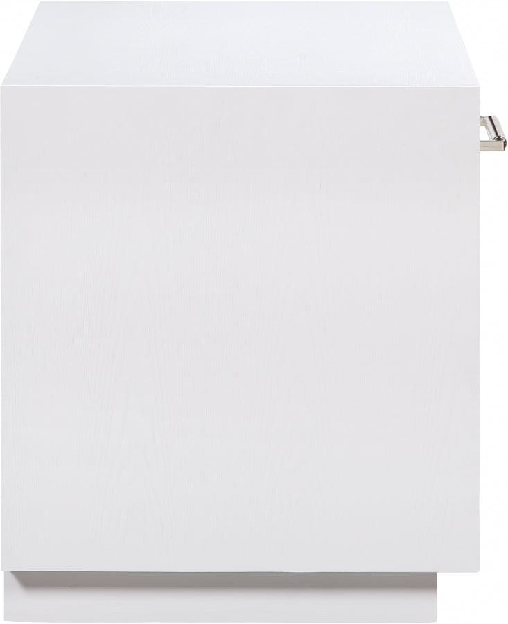 Avery Solid Wood And Ash Veneer Nightstand in White - 872White-NS