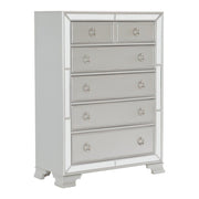 Avondale Silver Mirrored Upholstered Panel Bedroom Set - Gate FurnitureBedroom Set