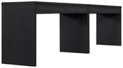 Avro Cane, Solid Wood And Oak Veneer 2pc. Desk in Black - 77051Black-T-2PC