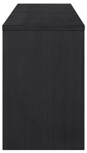 Avro Cane, Solid Wood And Oak Veneer 2pc. Desk in Black - 77051Black-T-2PC