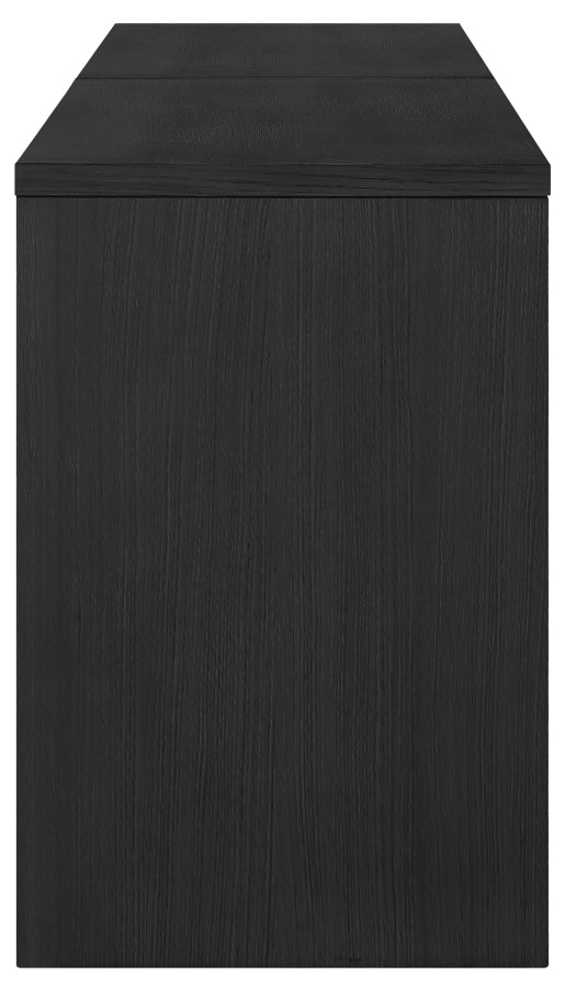 Avro Cane, Solid Wood And Oak Veneer 2pc. Desk in Black - 77051Black-T-2PC