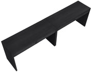 Avro Cane, Solid Wood And Oak Veneer 2pc. Desk in Black - 77051Black-T-2PC