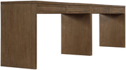 Avro Cane, Solid Wood And Oak Veneer 2pc. Desk in Brown - 77051Brown-T-2PC