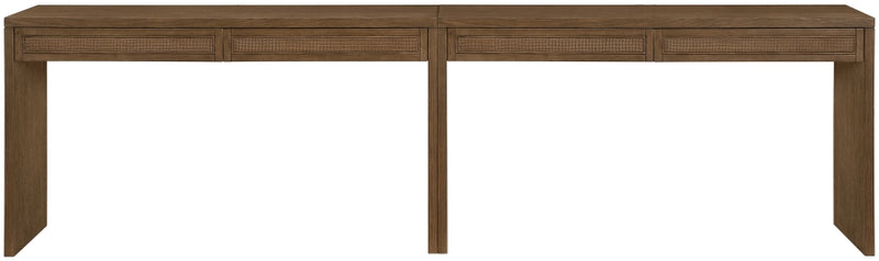 Avro Cane, Solid Wood And Oak Veneer 2pc. Desk in Brown - 77051Brown-T-2PC