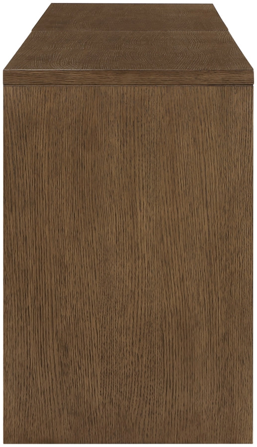 Avro Cane, Solid Wood And Oak Veneer 2pc. Desk in Brown - 77051Brown-T-2PC