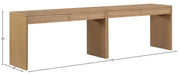 Avro Cane, Solid Wood And Oak Veneer 2pc. Desk in Natural - 77051Natural-T-2PC