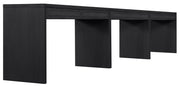 Avro Cane, Solid Wood And Oak Veneer 3pc. Desk in Black - 77051Black-T-3PC
