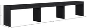 Avro Cane, Solid Wood And Oak Veneer 3pc. Desk in Black - 77051Black-T-3PC