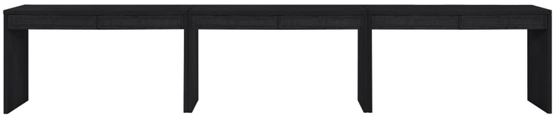 Avro Cane, Solid Wood And Oak Veneer 3pc. Desk in Black - 77051Black-T-3PC
