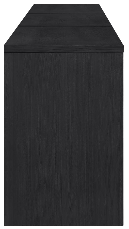 Avro Cane, Solid Wood And Oak Veneer 3pc. Desk in Black - 77051Black-T-3PC