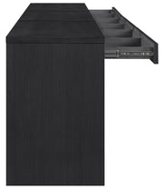 Avro Cane, Solid Wood And Oak Veneer 3pc. Desk in Black - 77051Black-T-3PC