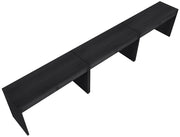 Avro Cane, Solid Wood And Oak Veneer 3pc. Desk in Black - 77051Black-T-3PC