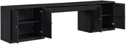 Avro Cane, Solid Wood And Oak Veneer 3pc. Desk in Black - 77073Black-T